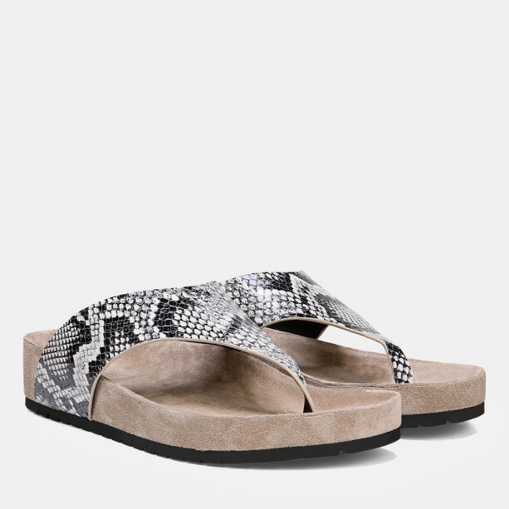 Vince Snake-Effect Leather Sandals